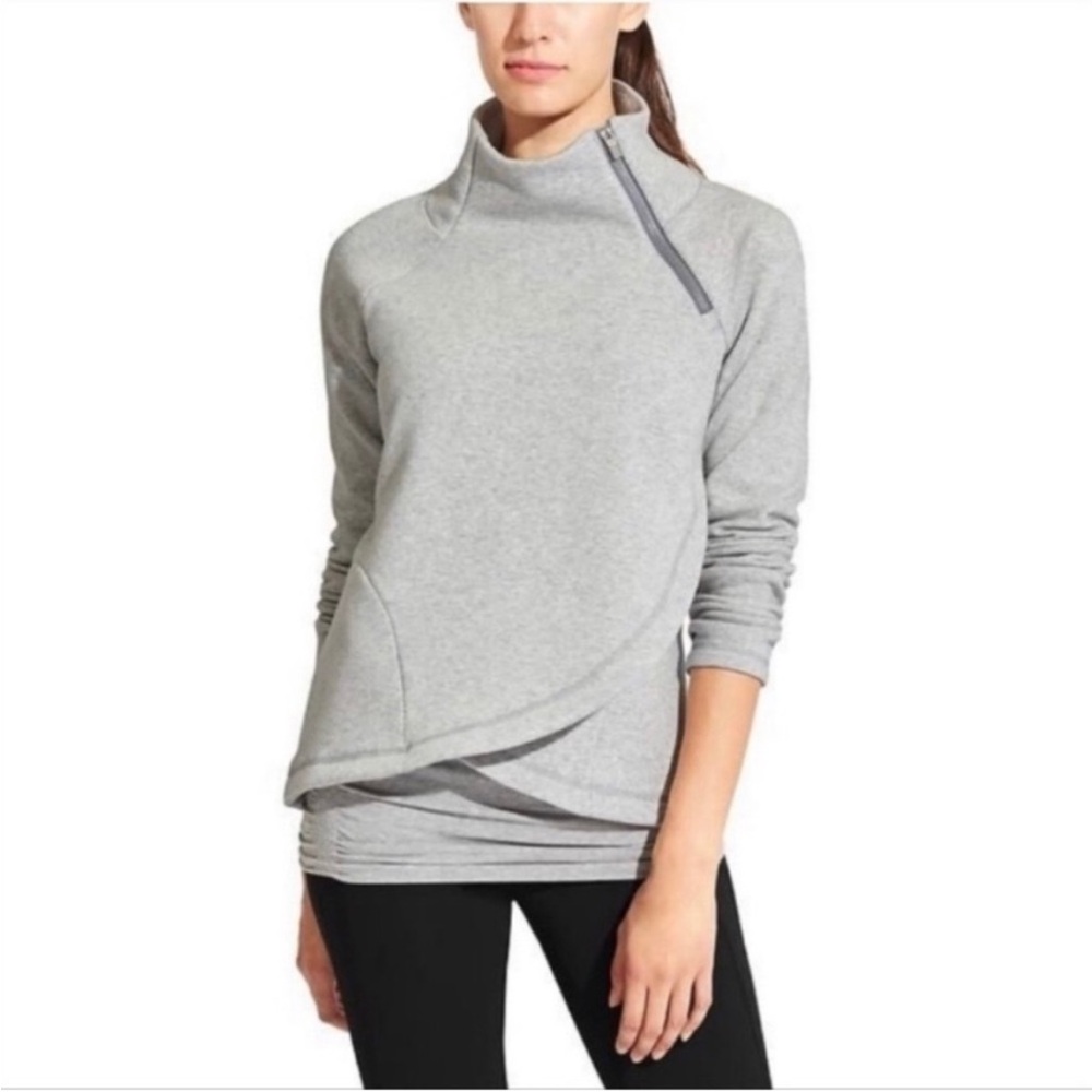 Athleta | Cozy Karma Asym Pullover | Gray Heather | Size S